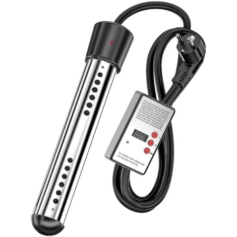 CREA Chauffe-baignoire 3000 W Thermoplongeur électrique Thermoplongeur de Voyage, Thermoplongeur en Acier Inoxydable, Chauffe-Eau électrique Natation-Couleur: Prise UE