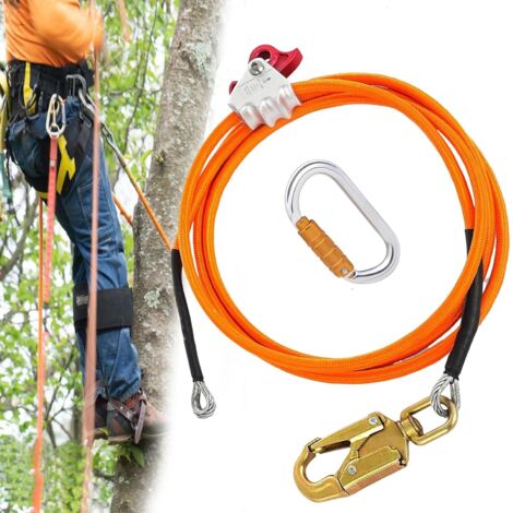 Crea – Corde d'escalade en nylon 12mm – Longueur 3m – Mousqueton triple verrouillage – Résistance à l'abrasion pour grimpeurs professionnels - 12mm3m