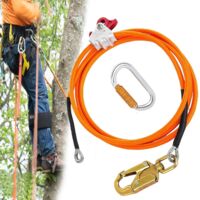 Crea – Corde d'escalade en nylon 12mm – Longueur 3m – Mousqueton triple verrouillage – Résistance à l'abrasion pour grimpeurs professionnels