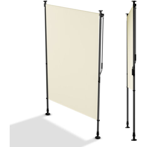 Juskys Store Verticale Barbados - Protection solaire et contre la vue, extensible, store à clipser sans perçage, résistant aux intempéries, déperlante - 120x310 cm, Beige