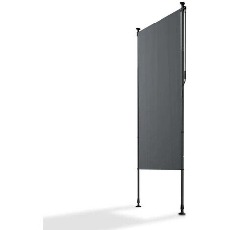 Juskys Store Verticale Barbados - Protection solaire et contre la vue, extensible, store à clipser sans perçage, résistant aux intempéries, déperlant - 100x310 cm, Gris