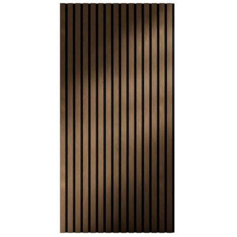 Juskys – Panneau décoratif mural en MDF – Absorption sonore certifiée EN ISO 11654 – Design placage bois chêne naturel foncé – Lot de 4, 2,88 m²