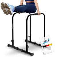 ArtSport Station de dips nue - Support de dips jusqu'à 500 kg - Poignées pour pompes - Barre de fitness réglable - Pompes - Barres de pompes pour la maison - Noir