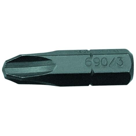 GEDORE 6541590 - Tournevis à embout 1/4" à empreinte cruciforme PH 3 , 690 3 S-010