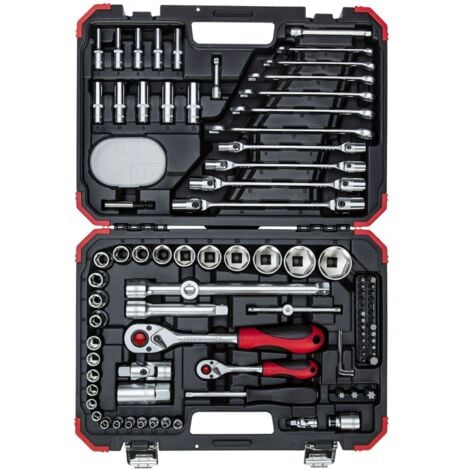 Coffret Clés à Douille KS TOOLS 179 Pièces - 1/4, 3/8 Et 1/2 Pouce - Acier Chrome-vanadium - Coffret Plastique