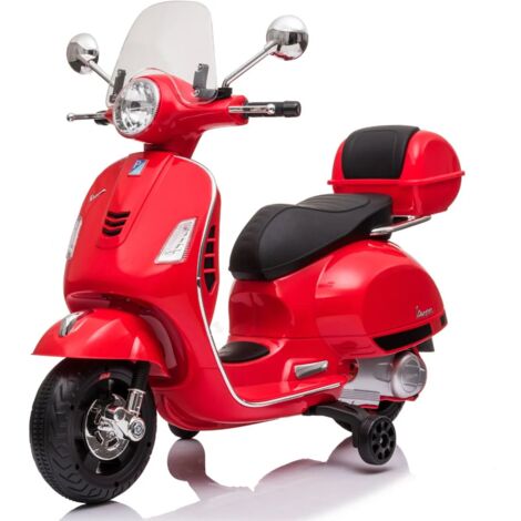 Vespa GT Elettrica per Bambini - Batteria da 7.2V - 3 a 6 anni - con Lettore MP3 - Rosso