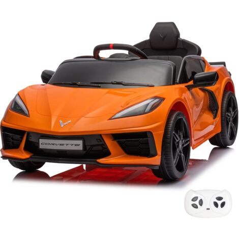 Auto elettrica spyder gialla per bambini con telecomando. Macchine elettriche sportiva Audi R8 2 posti per bambino con batteria 12v e radiocomando