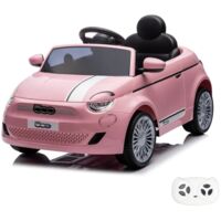 Macchina Elettrica per Bambini Fiat 500e - 12V - 1 a 5 anni - con Telecomando - Rosa