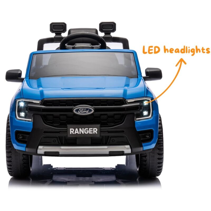Coche Eléctrico Infantil Ford Ranger 12V Con Mando 2.4GHz, Asiento De Piel, Bluetooth, USB, Suspensión Y 2 Motores De 30W - Licencia Original