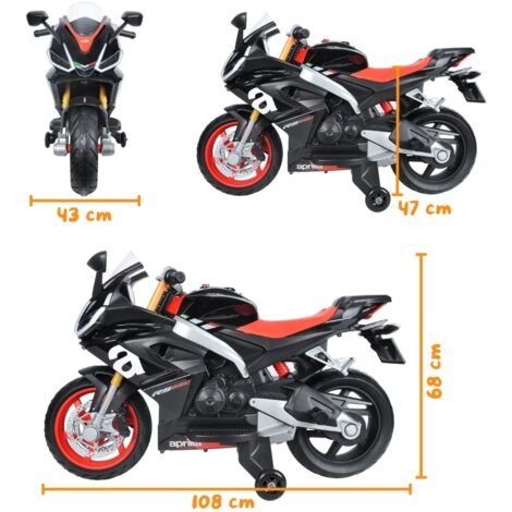 Moto Aprilia RS660 Eléctrica para Niños 12V - Negro