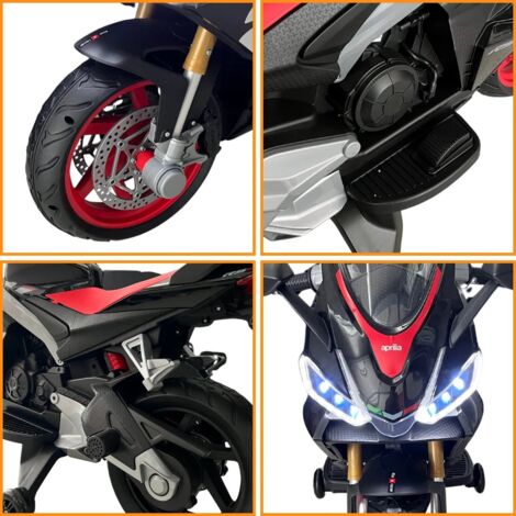 Moto Aprilia RS660 Eléctrica para Niños 12V - Negro