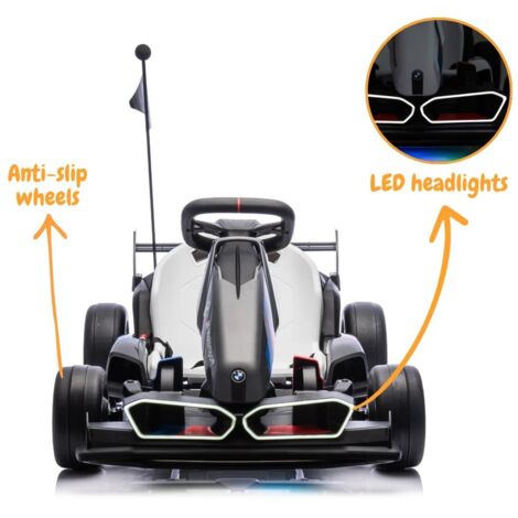 AIYAPLAY Gokart Eléctrico Para Niños De 24V, 2 Motores, Velocidad 6-18 Km/h, Modo Deriva, Asiento Ajustable, MP3 Y USB, Correo De Seguridad 5 Puntos, Para Edad 6-12 Años