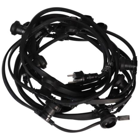 LED PARTY-LICHTERKETTE - 20 x E27-FASSUNG - OHNE LEUCHTMITTEL - 10 m (1/5)
