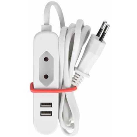 Perel Steckdosenleiste mit USB, Reise Verlängerungskabel, Stromverteiler mit USB, Mehrfachsteckdose klein mit 2 USB und Eurosteckdose, Verteiler mit USB, Mehrfachstecker, Kabel 1.5 m (1/5)