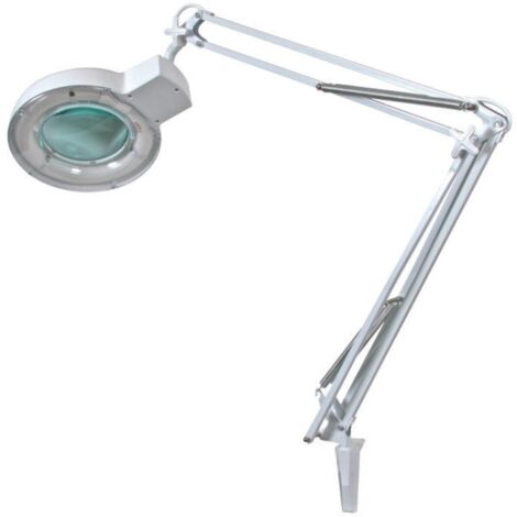 Schreibtischlampe mit Lupe - 5 Dioptrien - 22 W - weiß (1/5)
