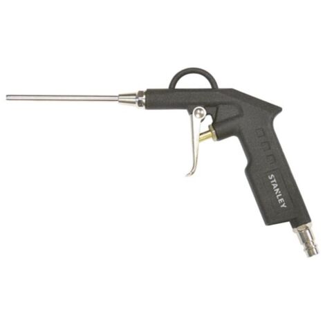 Stanley Druckluft Ausblaspistole 150 l/min, 100 mm Blaspistole mit langem Blasrohr, für Kompressor, 6 x 11 mm Anschluss, Werkstatt Garage Auto Reinigung (1/3)