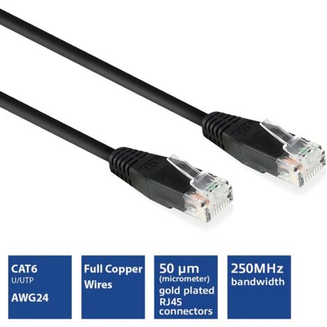 Eminent CAT6 U/UTP Netzwerkkabel, CCA, 3m, schwarz (1/2)