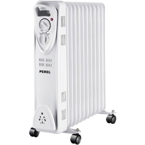 Ölradiator mit Rollen, 11 Rippen 3 Heizstufen 2500 Watt, 59x48cm