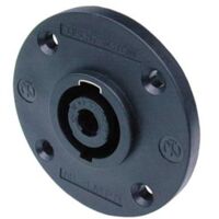 NEUTRIK - SPEAKON EINBAUSTECKER, 4-POLIGER EINBAUSTECKER, SCHWARZ, D-GRÖßE, RUNDER FLANSCH