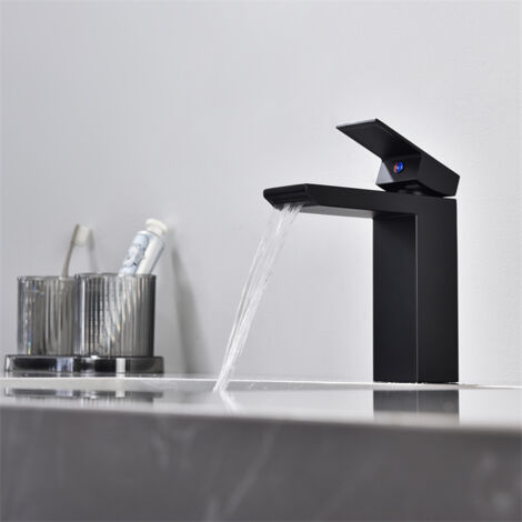 XWIHTR Waschbeckenarmatur Schwarz - Einhebelmischer Mit Keramikkartusche