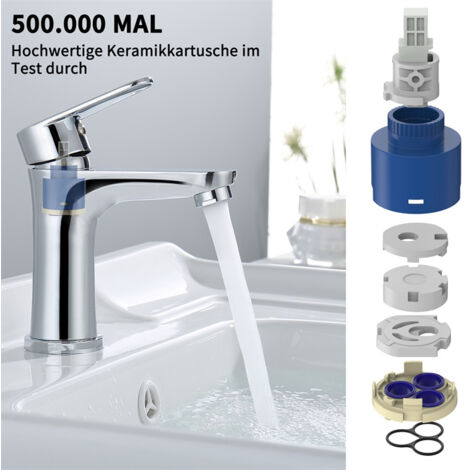 2x Wasserhahn Bad Waschbecken Badarmatur Mischbatterie Waschtischarmatur Einhandmischer für Badezimmer Chrom