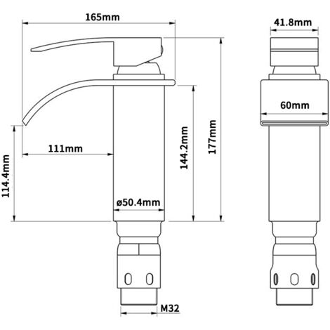 Wasserhahn Bad Armatur Wasserfall Mischbatterie Badarmatur Einhebelmischer Waschbecken Waschtischbatterie für Badezimmer Waschtisch