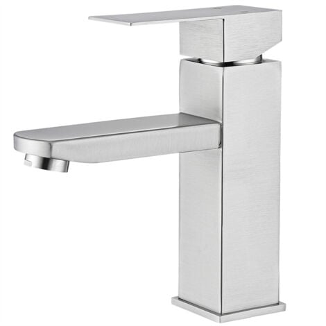 Rubinetto del Bagno Miscelatore per Lavabo a Due vie per Bagno Rubinetto per Lavabo in Acciaio Inossidabile Rubinetto per Lavabo Classico Spazzolato