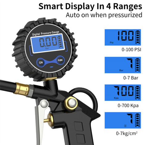 Manometro Digitale con Display LCD Tester di Pressione per Pneumatici Gonfiatore per Pneumatici Tester di Pressione dell'Aria ad Alta Precisione 255 PSI per Auto Moto Camion Auto