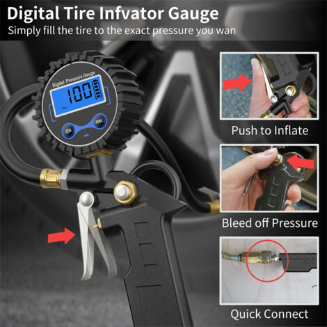 Manometro Digitale con Display LCD Tester di Pressione per Pneumatici Gonfiatore per Pneumatici Tester di Pressione dell'Aria ad Alta Precisione 255 PSI per Auto Moto Camion Auto