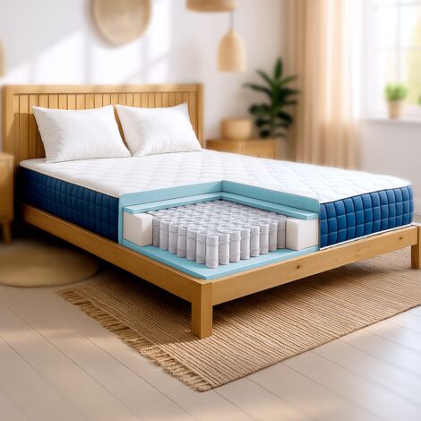 The White Stone Materasso 90 x 190 Molle Insacchettate e Memory Foam  Alto 30 cm  Anallergico e traspirante  Dispositivo Medico Classe 1