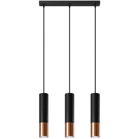 LOOPEZ 3L black/copper pendant lamp