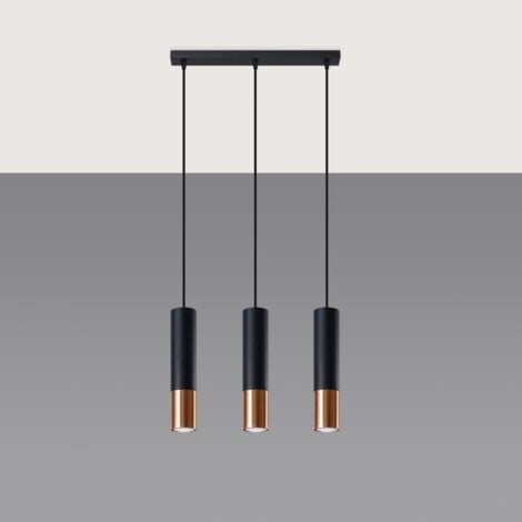 LOOPEZ 3L black/copper pendant lamp
