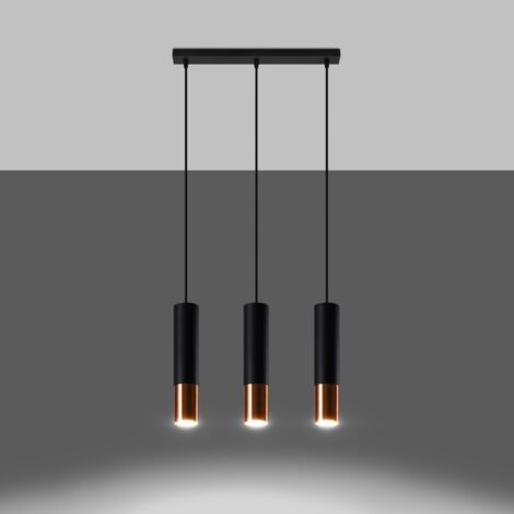 LOOPEZ 3L black/copper pendant lamp