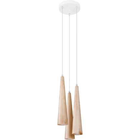 SULA 3P Pendant lamp in natural wood (1/5)