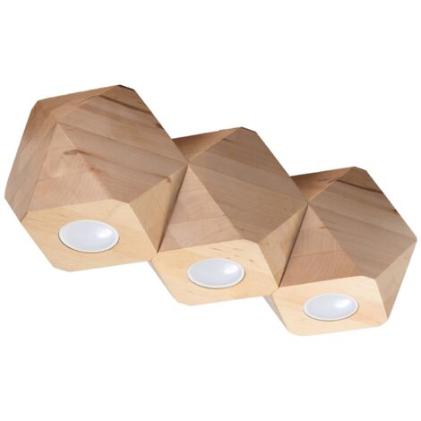 WOODY 3 ceiling lamp in natural wood (1/5)