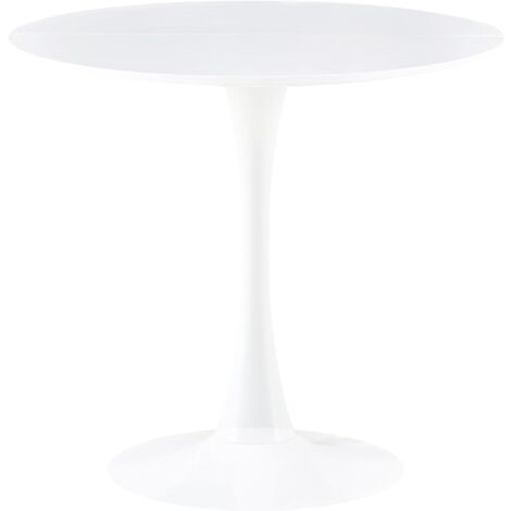 H.J Wedoo – Table à manger ronde 80 x 80 cm – Pour 2 à 4 personnes – MDF avec cadre métal – Design moderne pour cuisine et salon (1/5)