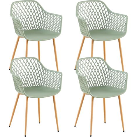 H.J Wedoo – Lot de 4 chaises de jardin avec accoudoirs – Design ergonomique – Polypropylène durable – Charge maximale 120 kg – Dimensions 44x57x85 cm (1/5)
