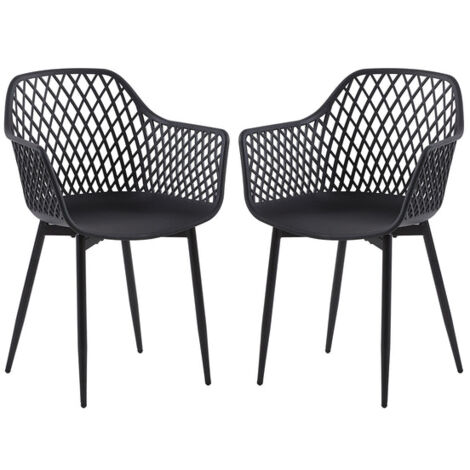 H.J WeDoo Lot de 2 Chaises de Salle à Manger de Style Scandinave - Noir (1/5)