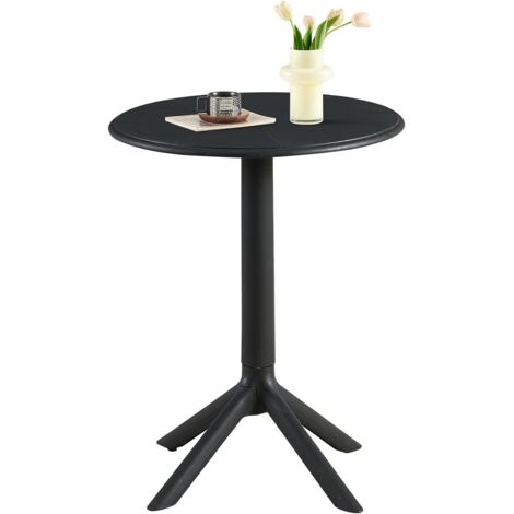 H.J WeDoo Table de balcon, table de salon d'extérieur, table de balcon, table d'appoint, table de terrasse, petite table de jardin, 60 x 60 x 75 cm, noire (1/5)