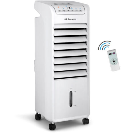 Orbegozo climatizador evaporativo AIR 46, 3 velocidades, depósito 6 litros, temporizador, mando a distancia, filtro de aire, acumuladores de frío, 55 W