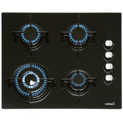 Placa a Gas Butano Superficie Cristal 59cm 4 Zonas CATA CIB-6031