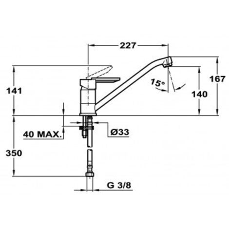 Grifo de cocina Bajo Redonda Altura Max 16,7cm TEKA ML CROMO C (1/3)