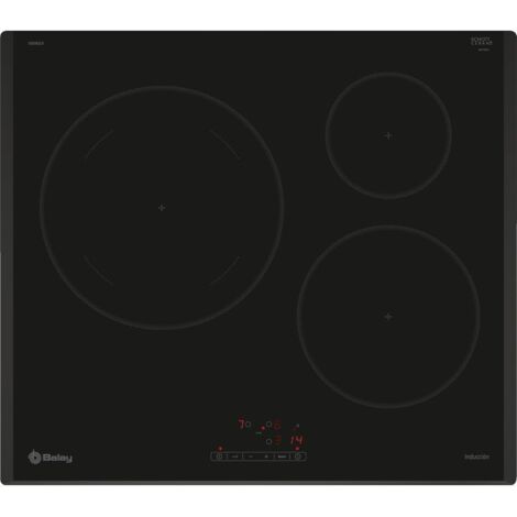 Placa de Inducción 60cm 3 Zonas Fuego 28cm BALAY 3EB965LR Negr
