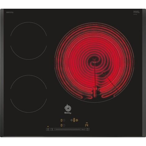 Placa Vitrocerámica 60cm 3 Zonas Fuego 32cm BALAY 3EB767LQ   Con