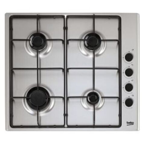 Placa a Gas Butano Superficie Acero inoxidable 58cm 4 Zonas BEKO