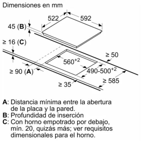 Balay – Placa vitrocerámica 3 zonas – Control táctil – 17 niveles de cocción – Diseño en cristal negro (1/5)