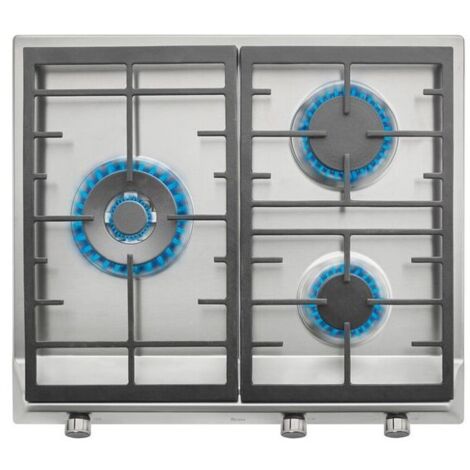 Placa a Gas Butano Superficie Acero Inoxidable 58cm 3 Zonas Teka