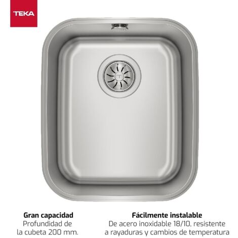 Fregadero bajo encimera Acero inoxidable Rectangular 1 Senos TEKA (1/5)