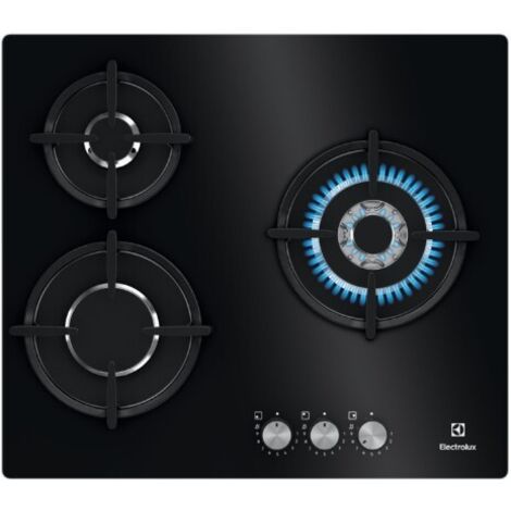 Placa a Gas Butano Superficie Cristal 59cm 3 Zonas ELECTROLUX KGE