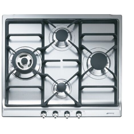 Placa a Gas Natural Superficie Acero inoxidable 60cm 4 Zonas SMEG (1/3)